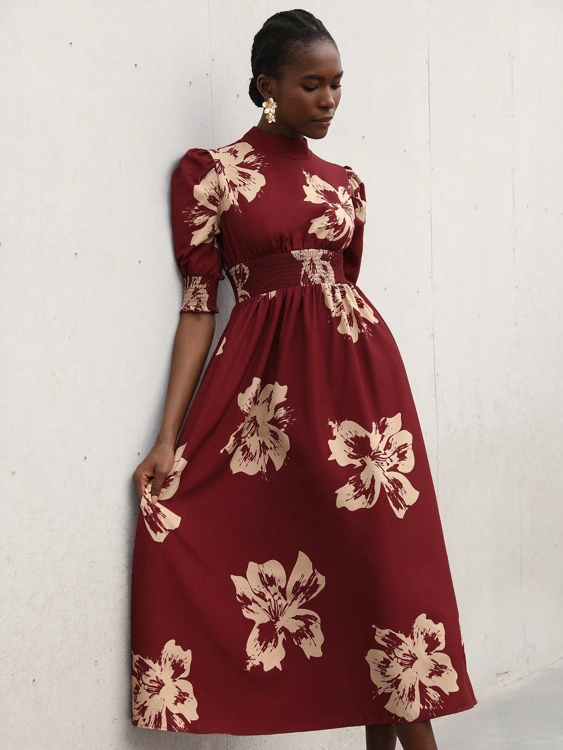 Step into effortless chic with this Elegant A-Line Colorblock Long Dress. Featuring playful puff sleeves and a stylish stand collar, it delivers French-inspired flair with every twirl. The colorblock design adds a modern twist, making it perfect for turning heads from brunch to evening soirées. Embrace your inner Parisian and let this dress elevate your wardrobe with a fun and sophisticated edge.