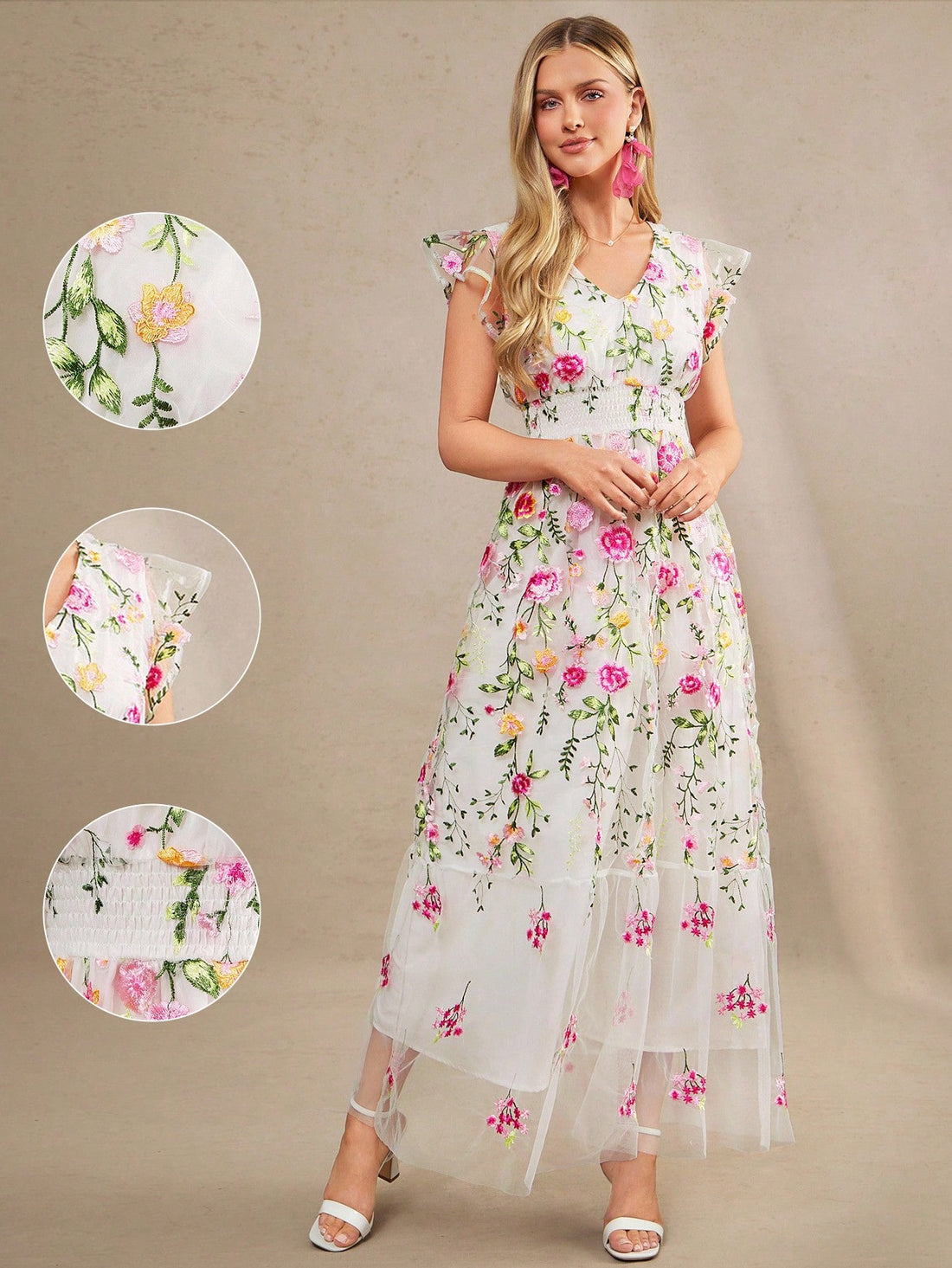 Step into spring and summer with flair in this Elegant A-Line Dress featuring charming shirred ruffle sleeves. Its flowing silhouette offers comfort for all-day wear, while the playful ruffles add a touch of whimsy to your daily look. Perfect for breezy days and sunny outings, this dress effortlessly combines style and ease for your warm-weather wardrobe.