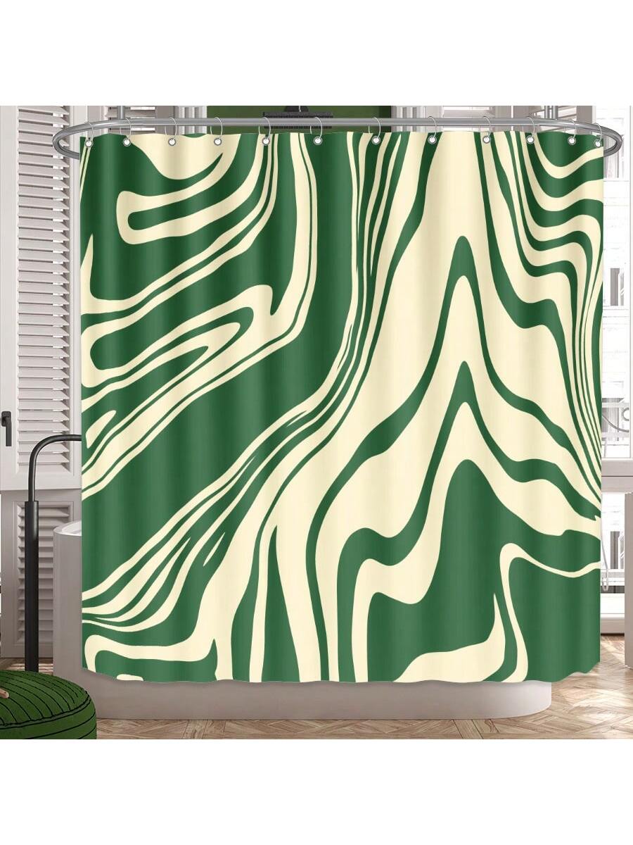 Transform your bathroom into a stylish retreat with our Elegant Abstract Green Marble Shower Curtain Set. Made with waterproof and mildew-proof material, this set includes hooks for easy installation. Perfect for adding a touch of luxury to your daily routine.