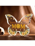 Celebrate Mom's birthday with this elegant acrylic butterfly plaque. Perfect for daughters & sons to express their heartfelt love. The laser-cut butterfly design and heartfelt message will surely bring a smile to Mom's face. Make her day extra special with this unique birthday gift that she'll cherish forever.