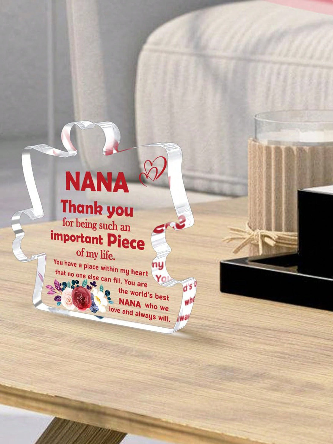 Surprise mom and grandma with this elegant acrylic decorative sign plaque! Show your love and appreciation with a thoughtful and stylish gift. Perfect for any occasion and sure to make them smile. (It's also a great conversation starter for their next ladies' brunch!)