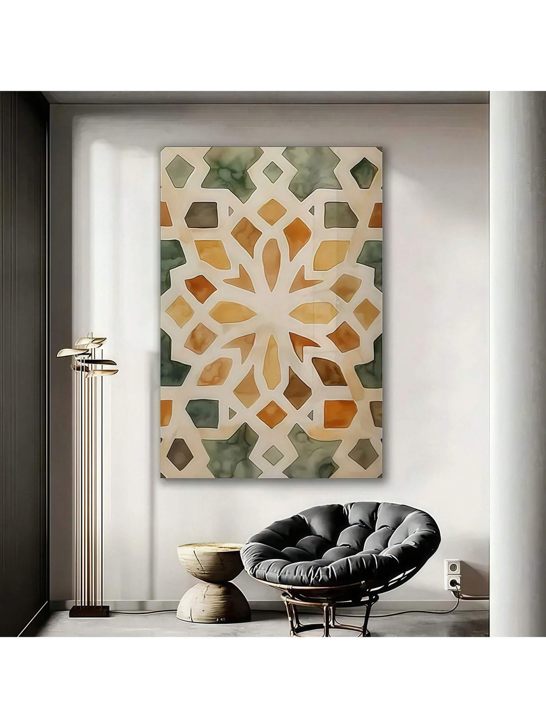 Revamp your home with this Elegant Alhambra-Inspired Ceramic Tile Canvas Print. The vintage Arabic wall art adds timeless charm to any decor. Bring a touch of sophistication and culture to your space with this exquisite piece.