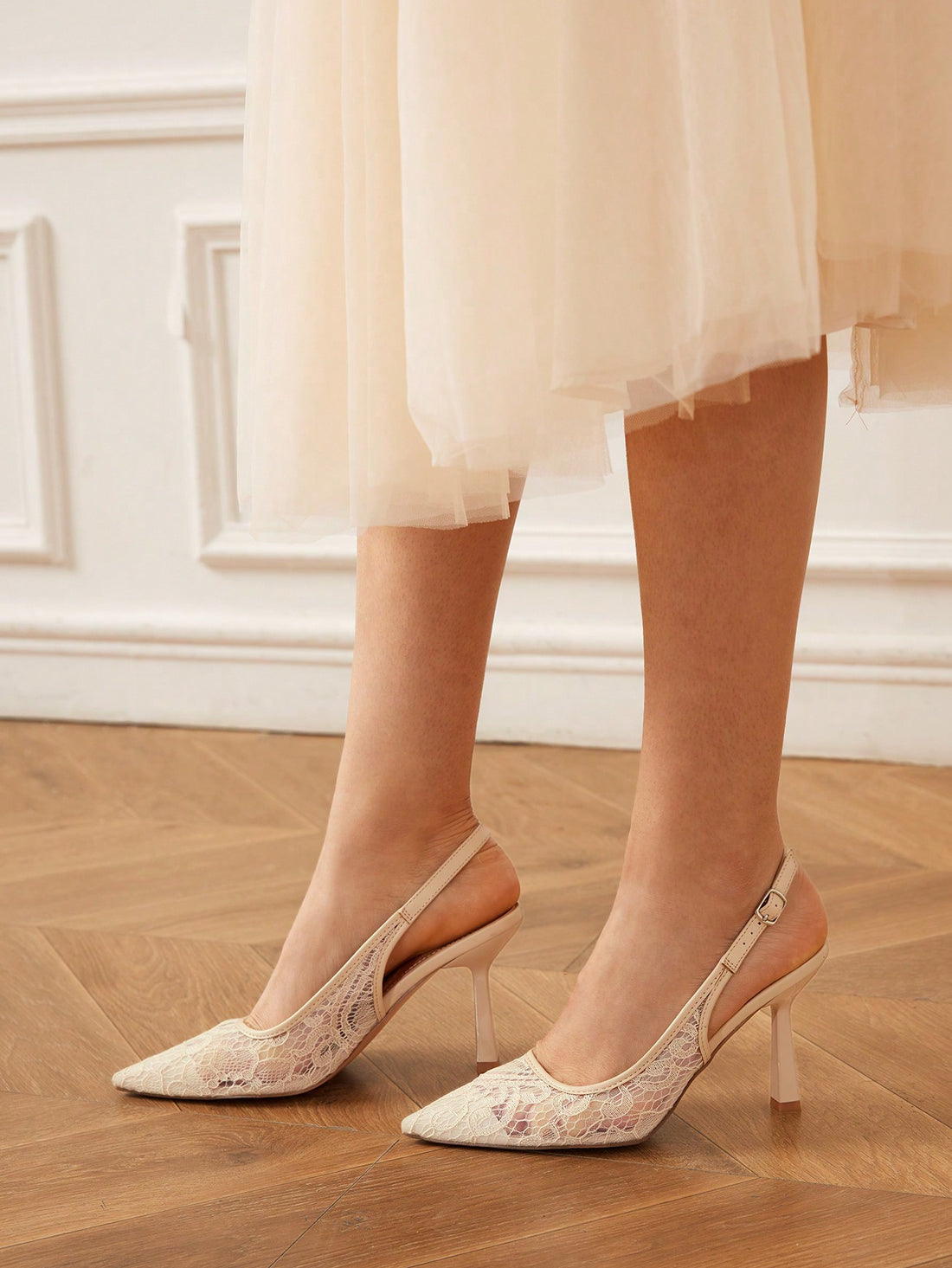 Step into style with our Elegant Apricot Lace High-Heeled Pumps! Perfect for any occasion - from weddings to parties to holiday celebrations. These elegant pumps will elevate your outfit with a touch of lace. Make a statement and stay comfortable all night long.