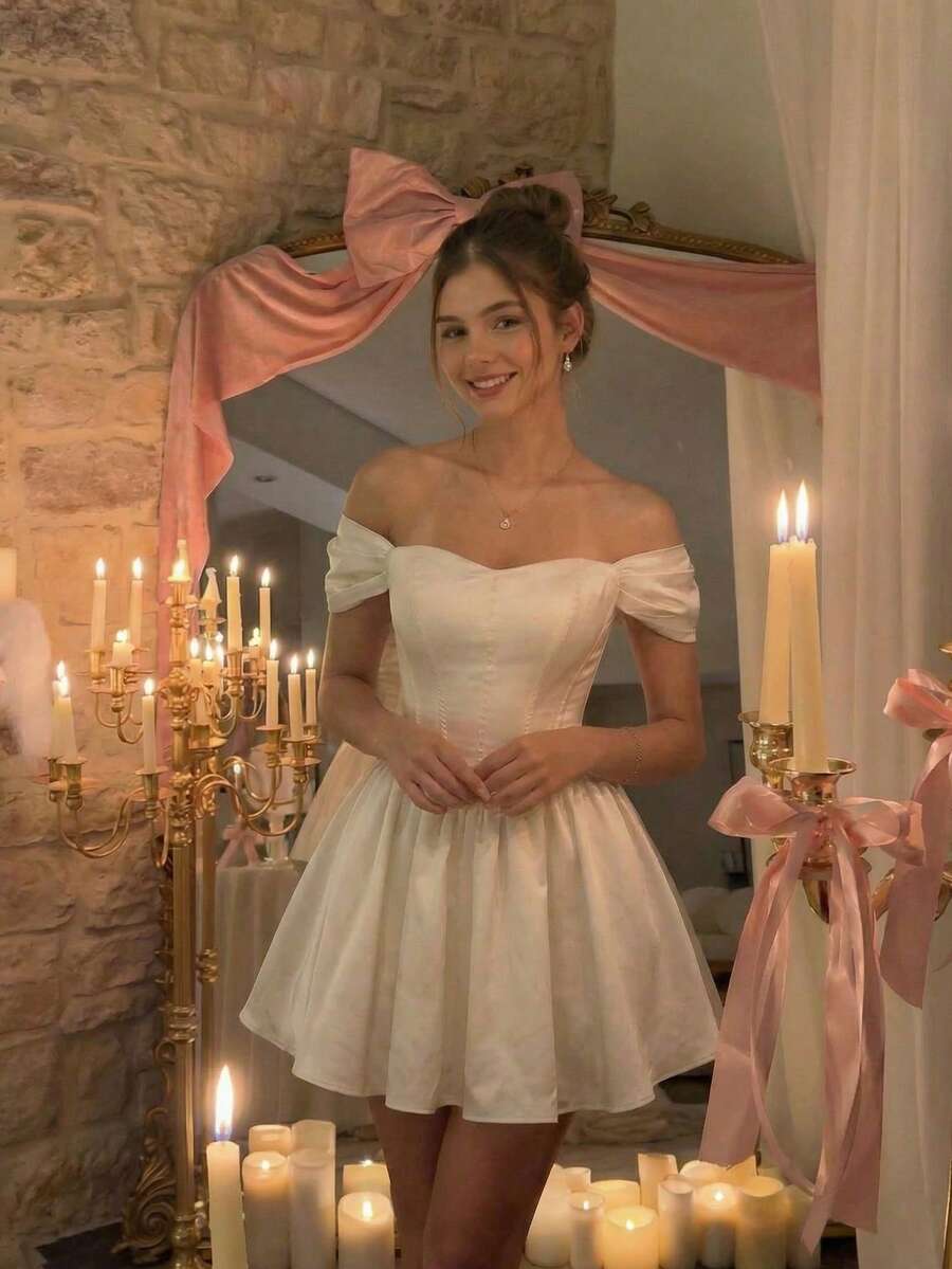 Elevate your special occasion wardrobe with this sophisticated apricot off-shoulder dress. The graceful off-shoulder neckline creates an effortlessly chic silhouette, while the warm apricot hue flatters a variety of skin tones. Designed for versatility, this piece transitions seamlessly from weddings to intimate dinners and celebrations. The elegant cut provides a refined look that commands attention without compromising comfort. Whether you're attending a formal event or making a memorable impression on a 