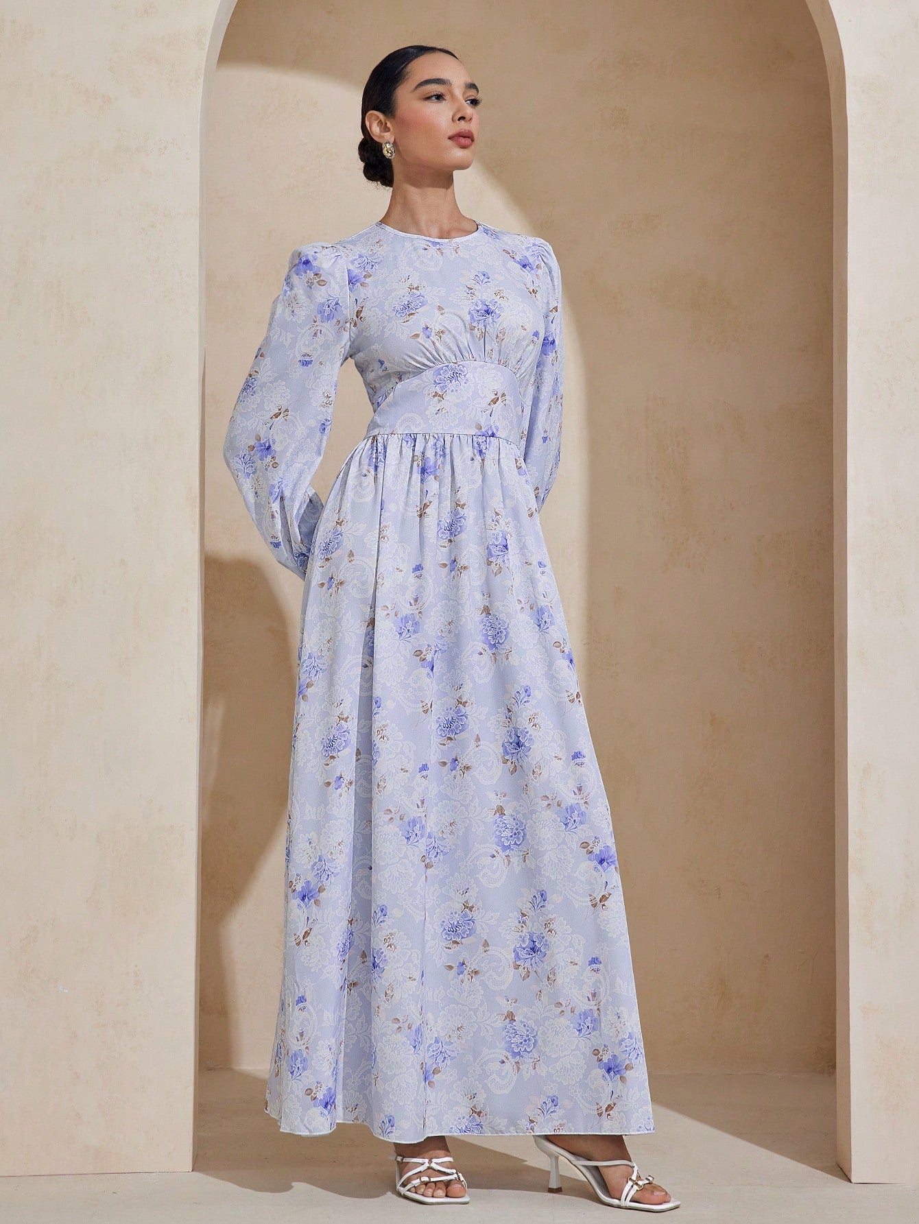 Embrace timeless elegance with this stunning Arabic-inspired dress that effortlessly blends tradition with contemporary style. The thoughtfully gathered waist creates a flattering silhouette while the graceful flare hem adds movement and sophistication to every step. Perfect for special occasions or elevated everyday wear, this piece celebrates cultural beauty with its refined design. Whether you're attending a celebration or simply want to feel fabulous, this dress delivers that perfect balance of comfort 