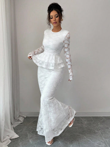 Elevate your autumn wardrobe with this stunning two-piece set that's pure romance. The delicate lace mesh top drapes beautifully, creating an effortlessly chic silhouette, while the bodycon mermaid skirt hugs your curves in all the right ways. Whether you're heading out on a special date or turning heads at fall gatherings, this ensemble delivers sophisticated style with a flirty edge. The perfect blend of elegance and confidence—because looking fabulous should feel as good as it looks.