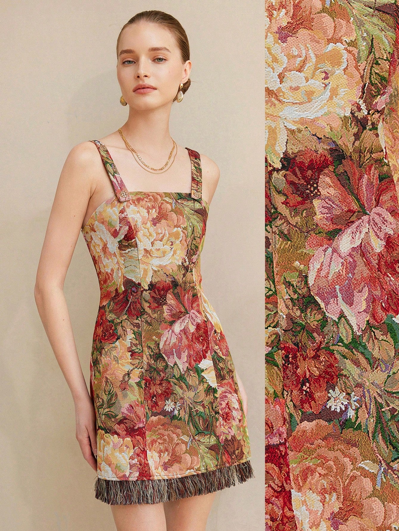 Step into summer with the Elegant Aveloria Rosie Retro Jacquard Floral Dress! This playful dress features a charming floral jacquard pattern and a fun tassel hem that dances with every step. Perfect for sunny days and breezy evenings, it blends vintage vibes with modern flair to keep you looking effortlessly stylish and feeling cool all season long.