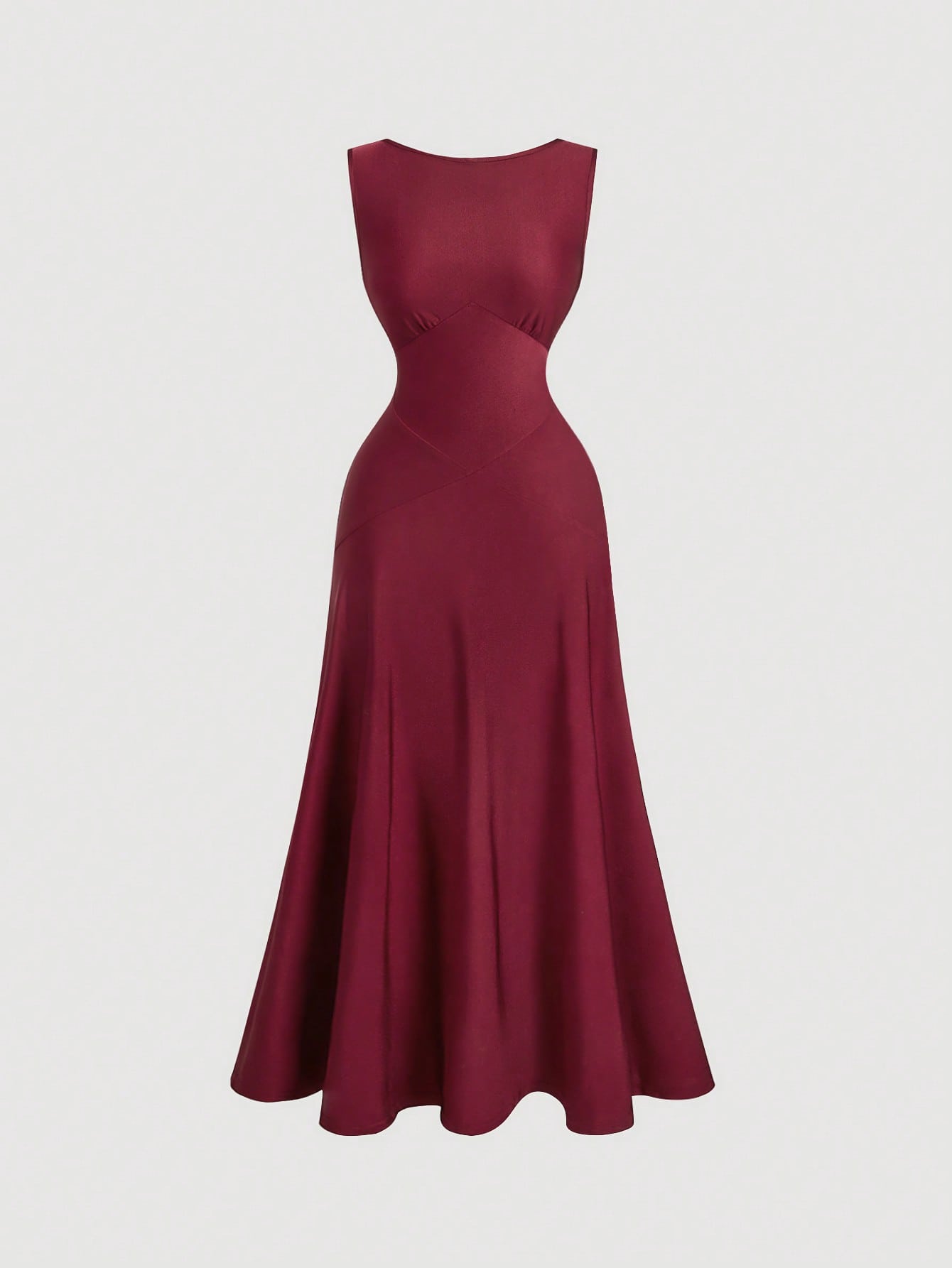 Elegant Backless Wine Red Evening Dress with Bow Tie Detail for Women – Canary Houze