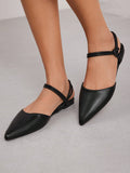 Elevate your professional style with Elegant Basics Ankle Strap Pointed Toe Flat Shoes. Designed for business chic women, these elegant flats feature a pointed toe and ankle strap for a sophisticated look. Perfect for the office or a formal event, these shoes offer both fashion and comfort.
