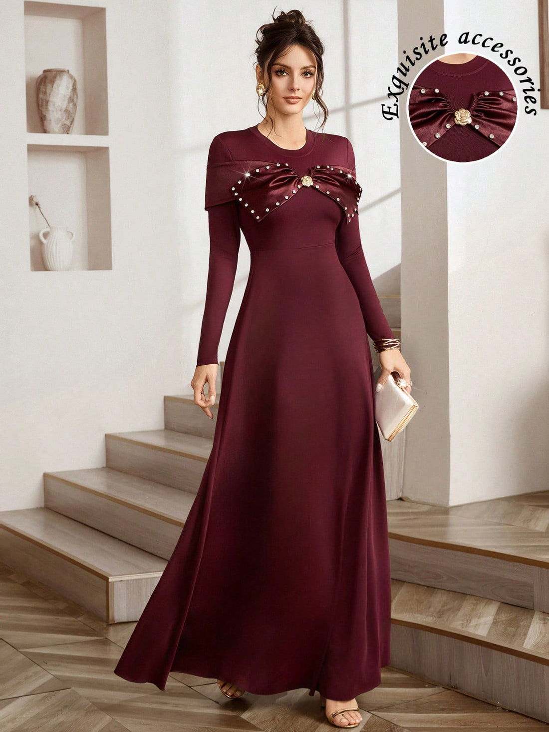 Stripes meet sparkle in this show-stopping A-line dress that's ready to turn heads at your next autumn soirée! Crafted from sumptuous knit fabric, this beauty features delicate beading that catches the light just right, while the flattering A-line silhouette works magic for every body type. The classic striped pattern keeps things chic and timeless, making it endlessly versatile for holiday parties, dinner dates, or cozy winter gatherings. Layer it with tights and boots for effortless elegance, or dress it 