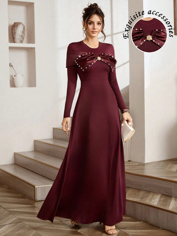 Stripes meet sparkle in this show-stopping A-line dress that's ready to turn heads at your next autumn soirée! Crafted from sumptuous knit fabric, this beauty features delicate beading that catches the light just right, while the flattering A-line silhouette works magic for every body type. The classic striped pattern keeps things chic and timeless, making it endlessly versatile for holiday parties, dinner dates, or cozy winter gatherings. Layer it with tights and boots for effortless elegance, or dress it 