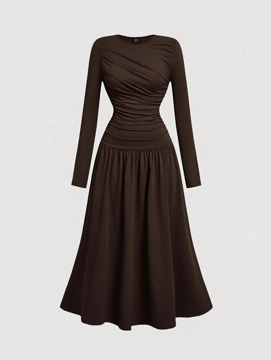 Step into cozy elegance with this Beige Ruched Dress, designed to brighten up your fall and winter tea parties. Its soft ruched detailing adds a flirty touch, while the neutral beige hue pairs effortlessly with your favorite layers. Perfect as a casual underdress or a charming standout piece, it’s your go-to for warm gatherings and stylish comfort all season long.