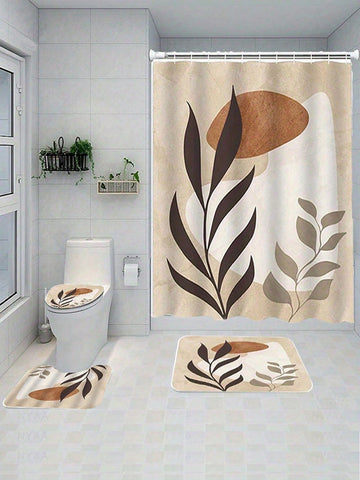 Spruce up your bathroom with our Elegant Beige and Brown Floral Shower Curtain Set. With a coordinating rug and accessories, this set adds a touch of sophistication to your daily routine. Update your space with this charming ensemble.