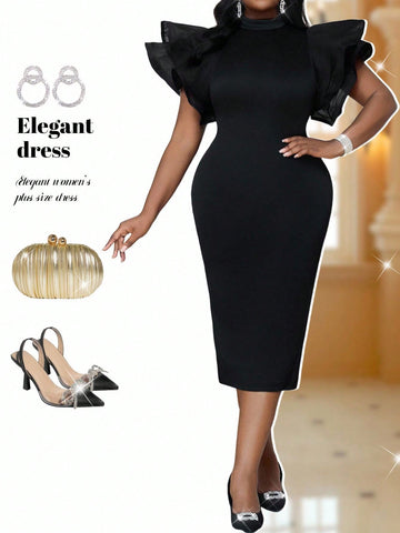 Slip into sophistication with this stunning black bodycon dress that's ready for any occasion. The sleek silhouette hugs your curves beautifully, while delicate mesh details add an unexpected flirty touch that keeps things interesting. Whether you're dancing at a wedding, celebrating at a festival, or turning heads at a party, this versatile piece delivers timeless elegance with a modern edge. The classic black hue pairs effortlessly with your favorite accessories, making it a wardrobe essential that works 
