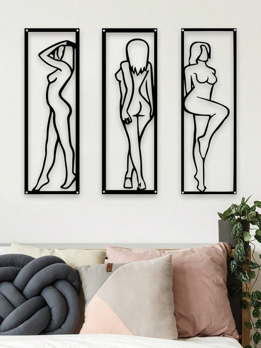 Add a touch of elegance and sensuality to your home decor with our Elegant Black Iron Wall Art. Made with high-quality materials, this decorative hanging piece exudes sophistication and charm. Perfect for any room, it will add a unique and tasteful touch to your living space.