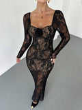 Slip into timeless sophistication with this stunning black lace dress that's ready for anything. Whether you're dancing the night away at a party, exploring a new destination, or enjoying an intimate evening out, this piece delivers effortless elegance. The delicate lace detailing adds a touch of romance while the classic black hue pairs with everything in your closet. Flattering, versatile, and undeniably chic—this dress is your new go-to for making an impression.
