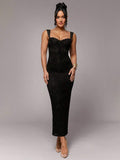 Step into the spotlight with this Elegant Black Lace Maxi Dress, designed to turn heads at cocktail parties, weddings, or that special date night. Its delicate lace detail and flowing silhouette bring a flirty charm while keeping things classy. Whether you're dancing or dining, this dress promises to make you feel effortlessly enchanting and ready for any romantic adventure.