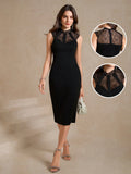 Turn heads effortlessly with this Elegant Black Lace Patchwork Bodycon Dress. Its sleek silhouette hugs your curves while the intricate lace patchwork adds a flirty twist. Perfect for business casual days, lively nights out, or even church gatherings, this dress blends sophistication with a hint of playful charm. Dress it up or down and get ready to steal the spotlight wherever you go!