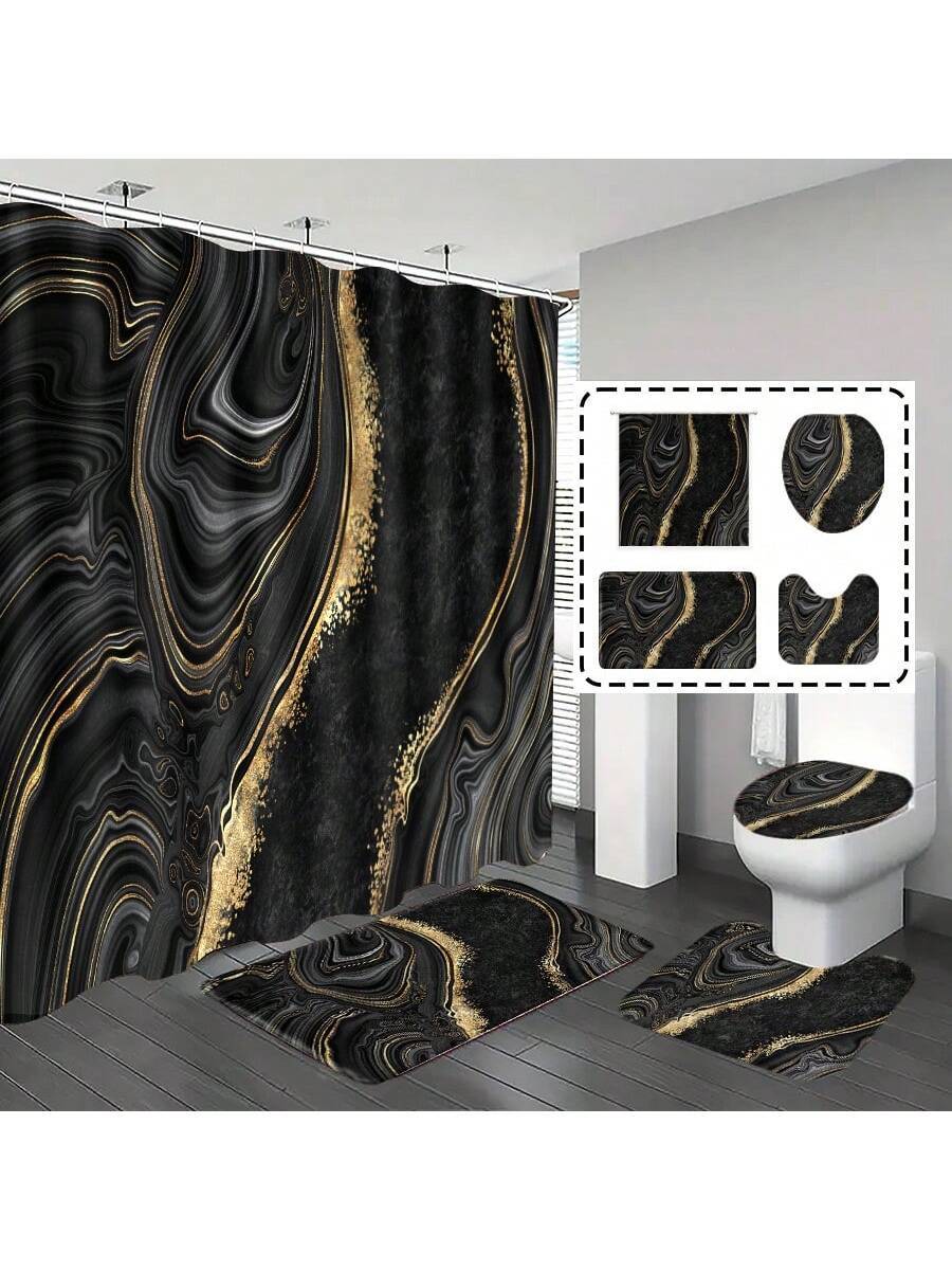 Transform your bathroom into a chic retreat with this Elegant Black Marble Accessories Set! Featuring a waterproof shower curtain with handy hooks, cozy non-slip mats, and a stylish toilet lid cover, it’s designed to keep things sleek and safe. Perfect for adding a modern touch while keeping your space fun and functional. Splash-proof style has never looked this good!