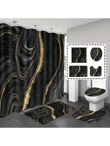 Transform your bathroom into a chic retreat with this Elegant Black Marble Accessories Set! Featuring a waterproof shower curtain with handy hooks, cozy non-slip mats, and a stylish toilet lid cover, it’s designed to keep things sleek and safe. Perfect for adding a modern touch while keeping your space fun and functional. Splash-proof style has never looked this good!