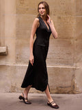 Slip into timeless sophistication with this stunning black maxi dress that's equal parts power and elegance. The tailored silhouette flatters your figure while the deep lapel collar adds a touch of daring drama—think boardroom meets red carpet. Button-front detailing keeps things interesting, letting you style it buttoned up for polished days or undone for effortless evening vibes. Whether you're commanding a room or turning heads at a soirée, this versatile piece is your new go-to for looking absolutely fa