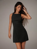 Step into the spotlight with this Elegant Black Mini Dress, perfect for adding a touch of charm to your spring and summer wardrobe. Whether you're aiming for a romantic date night or a chic business casual look, this versatile dress has got you covered. Its flattering cut and timeless black hue make it easy to dress up or down, ensuring you feel confident and playful wherever you go. Embrace effortless style and let this mini dress be your go-to for any occasion!