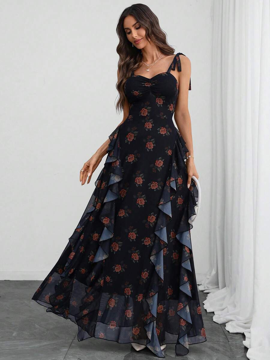 Experience the breathtaking fusion of heritage botanical artistry and sharp, modern architectural tailoring. This stunning rose-printed ensemble is meticulously designed for the woman who values a high-fashion, "quiet luxury" approach to seasonal dressing—the ultimate centerpiece for prestigious garden retreats, exclusive evening soirées, and high-authority summer vacations.