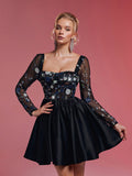 Turn heads at every event with this Elegant Black Sheer Floral Beaded Corset Cocktail Dress. Its delicate sheer fabric and intricate floral beadwork create a stunning look perfect for weddings, proms, or any special occasion. The corset design adds a flirty touch while flattering your silhouette, making you feel confident and ready to dance the night away.