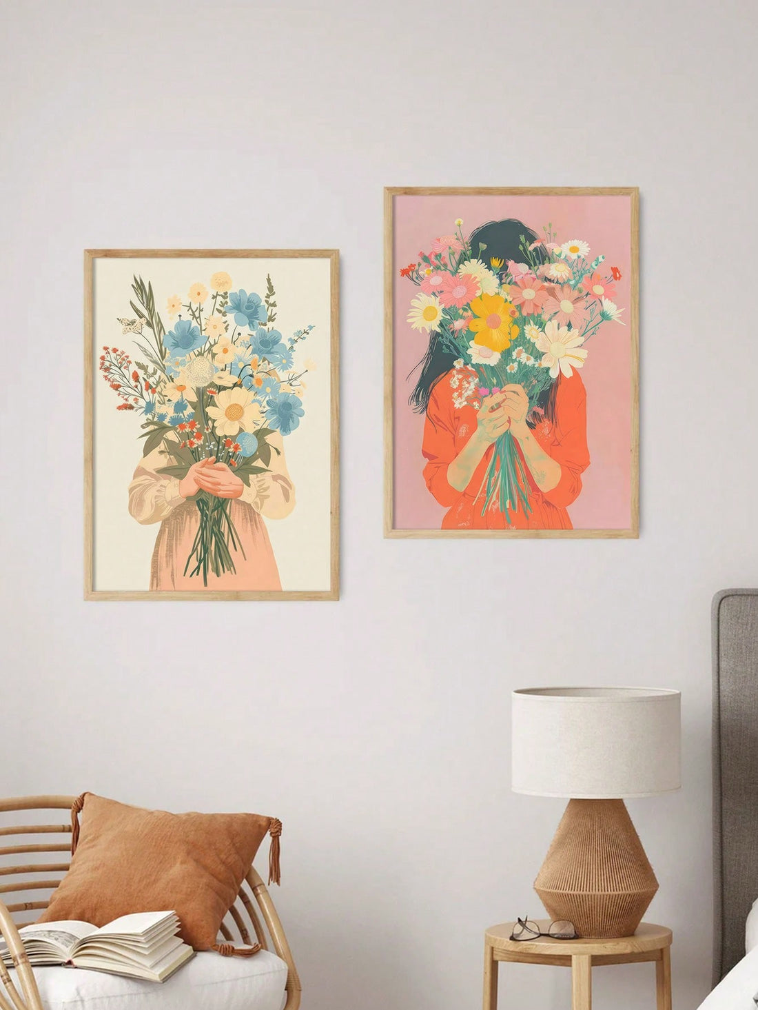 Add a touch of elegance to your home with our 2-piece frameless canvas art set featuring beautiful floral illustrations. Hand-painted by talented artists, these botanical designs will bring life and color to any space. Perfect for adding a unique and playful touch to your decor.