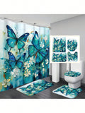 Transform your bathroom into a whimsical oasis with our Elegant Blue Butterfly set. The waterproof shower curtain adds a touch of elegance while keeping your floors dry. Complete with matching accessories, this set will bring joy to your daily routine. Flutter away to a beautiful bathroom experience!