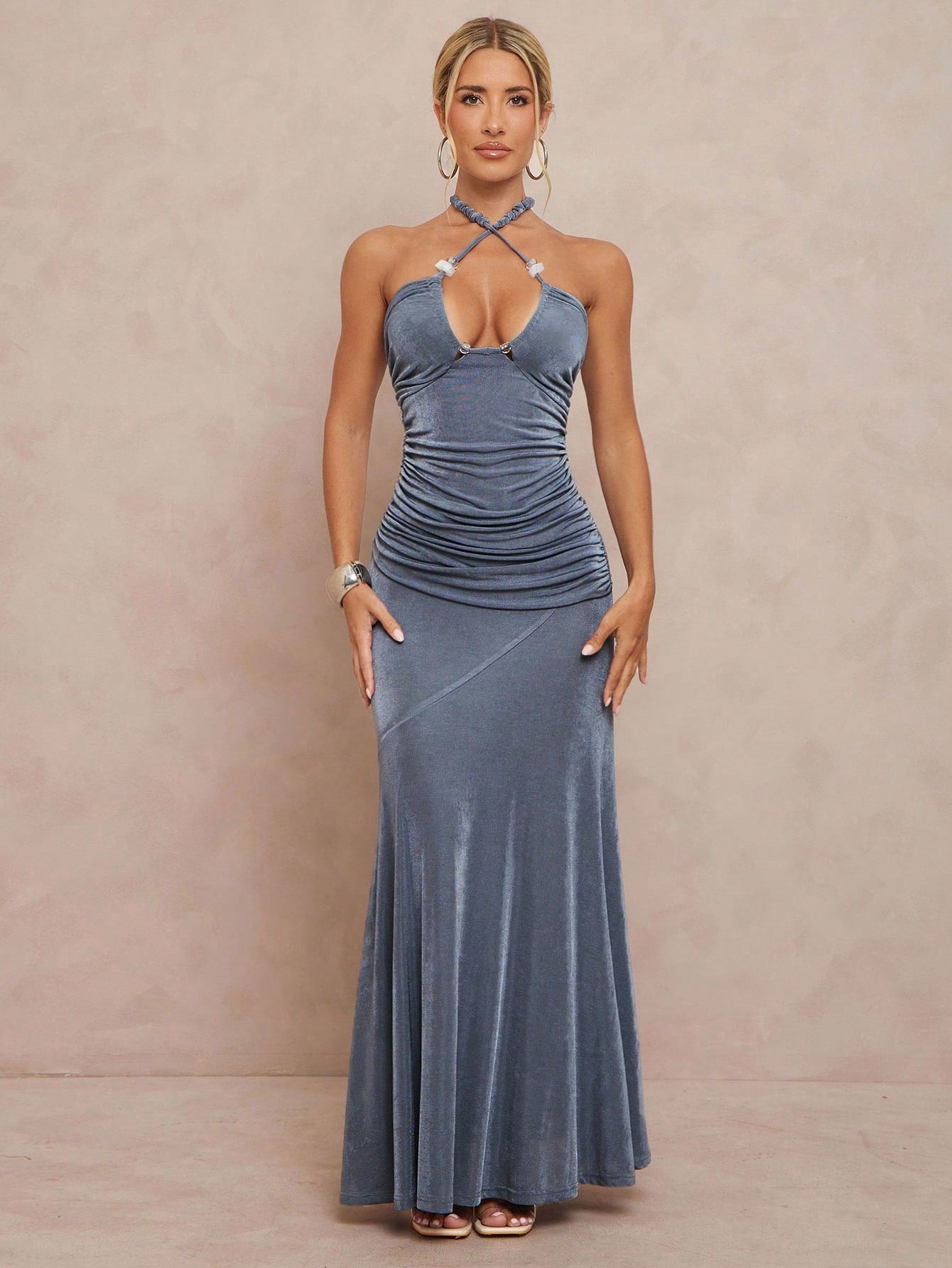 Dive into elegance with this stunning blue mermaid hem dress, perfect for your next holiday party or special event. The playful ruffled design and sparkling beadwork add a touch of glamour, ensuring you’ll be the center of attention all night long. Tailored to hug your curves and flow gracefully, this formal gown blends sophistication with a dash of fun for unforgettable style.