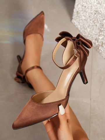 Get ready to dazzle in these Elegant Blue Satin Bowknot High Heels with Strap! Perfect for Spring and Autumn, these stylish shoes feature a cute bowknot detail that adds a touch of charm. And with its trendy design, these heels are the perfect addition to your Valentine's Day outfit. Step out in style and make a statement with these high heels!