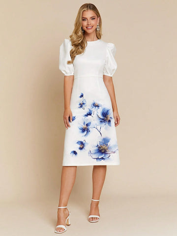 Get ready to turn heads with our Elegant Blue & White Floral Sleeveless Dress! Perfect for your summer vacation or as a wedding guest outfit. (Trust us, you'll be the most stylish one there.)