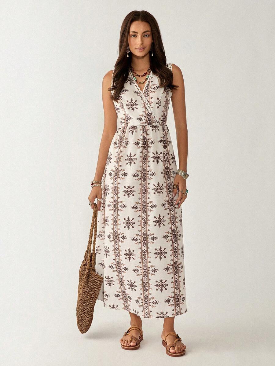 Step into a world of whimsy with this Elegant Bohemian Floral Maxi Dress. Featuring delicate ruffles and a flattering belt, it effortlessly blends romance and free-spirited charm. Perfect for dreamy dates or garden parties, this dress invites you to twirl and shine with playful elegance.