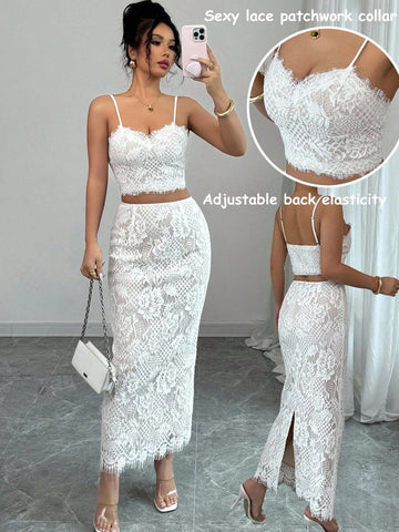 Twirl into spring and summer soirées in this enchanting bohemian camisole set! Delicate lace trim adds romantic flair to the silky-smooth camisole, while the coordinating pieces let you mix and match for endless outfit possibilities. Perfect for garden parties, beach gatherings, or those breezy evening celebrations where effortless elegance is the dress code. Embrace your free-spirited side and let this versatile set become your go-to for every warm-weather occasion.