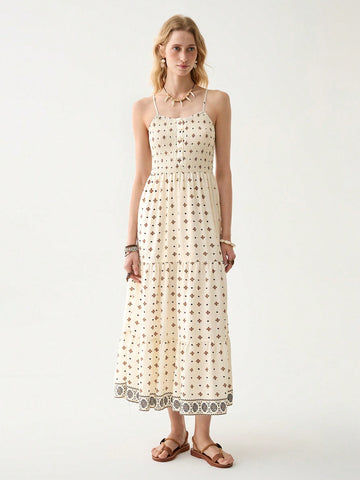 Slip into vacation mode with our Bohemian Spaghetti Strap Dress! This flirty number combines elegance with carefree vibes, perfect for twirling through cobblestone streets or sipping cocktails at sunset. The lightweight fabric dances with every step, while the spaghetti straps keep you cool during those warm holiday adventures. Pack light, look fabulous!