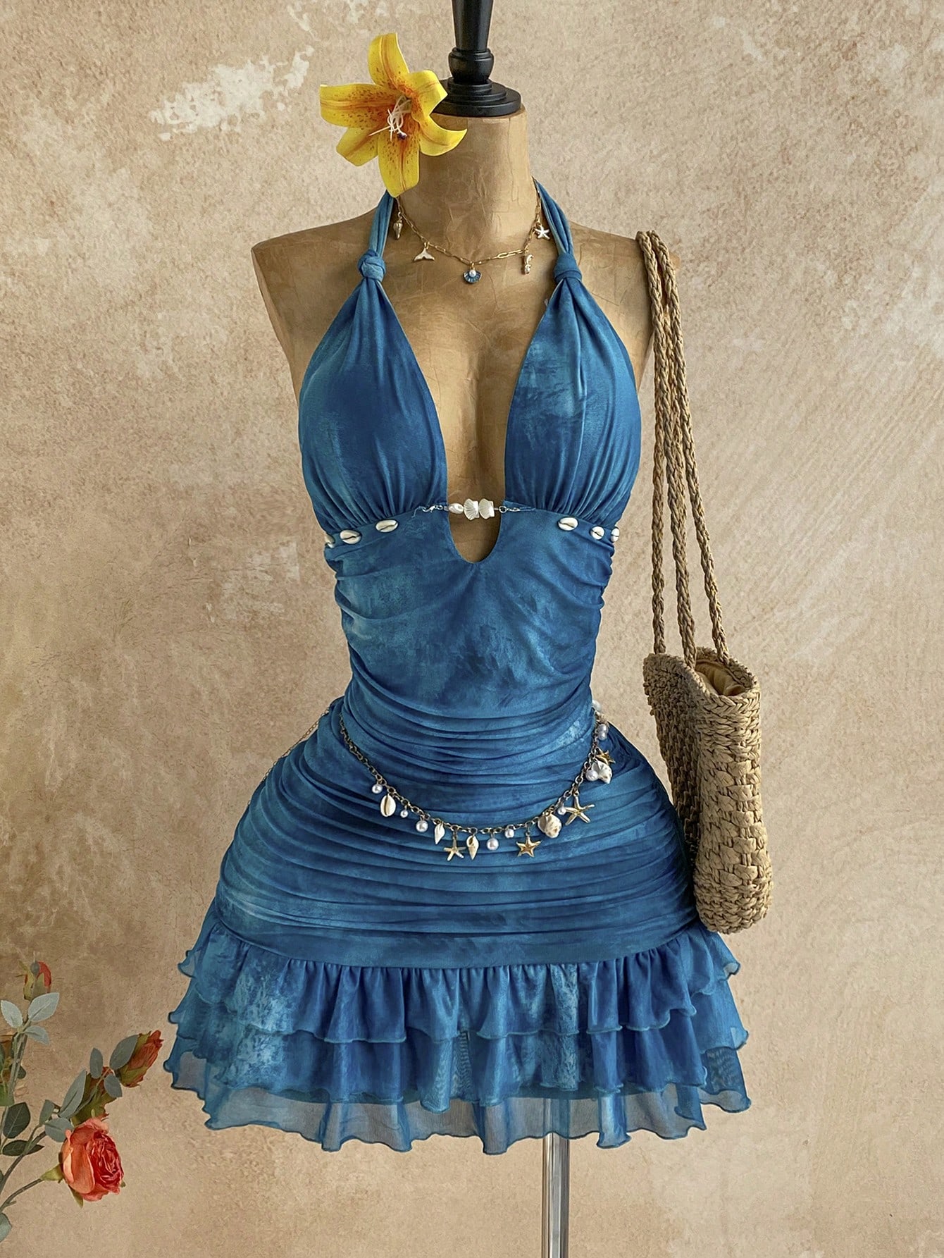 Embrace effortless sophistication with this boho backless mini dress, designed for those who appreciate understated elegance. The open back creates a striking silhouette while maintaining refined grace, making it ideal for spring and summer celebrations. Whether you're attending a destination wedding, exploring a tropical getaway, or dancing through festival grounds, this piece transitions seamlessly from day to evening. The flowing mini length and bohemian aesthetic offer comfort without compromising style