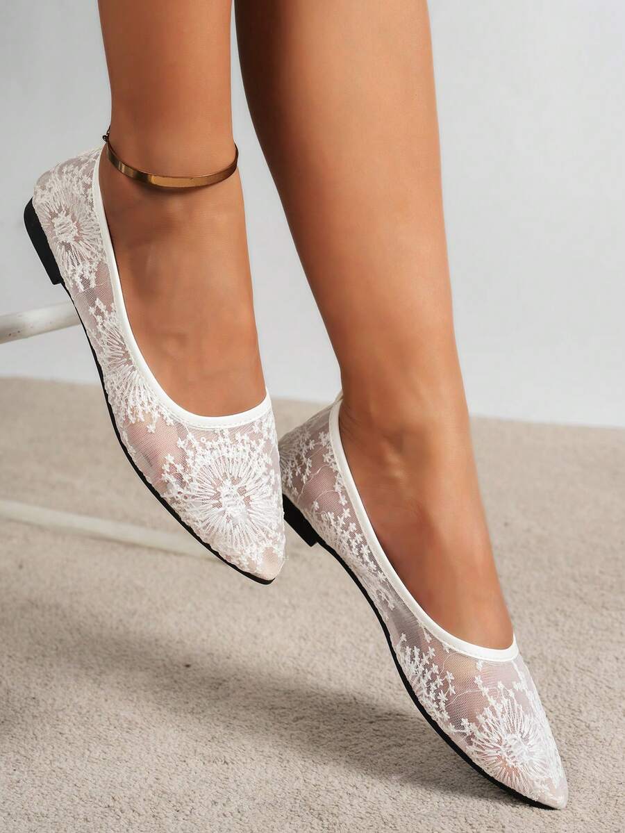Slip into effortless elegance with these pointed-toe flats featuring delicate lace patchwork and a charming bow detail. Crafted from breathable fabric with a mesh lining and PU leather insole, they deliver comfort for all-day wear. The durable TPR outsole keeps you grounded through fall and winter seasons. Perfect for casual outings, holiday gatherings, or any occasion calling for understated sophistication. True to size and ready to complement your everyday wardrobe with timeless style.