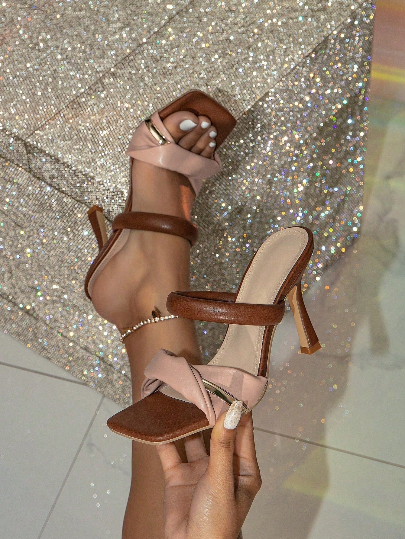 Step into sophistication with these stunning brown high-heeled mules that effortlessly blend elegance with everyday wearability. Crafted for the modern woman who refuses to compromise on style, these versatile sandals transition seamlessly from outdoor adventures to upscale banquet events. The rich brown hue pairs beautifully with virtually any outfit, while the elevated heel adds a flattering silhouette and confident stride. Whether you're dressing up for a special occasion or elevating your casual look, t