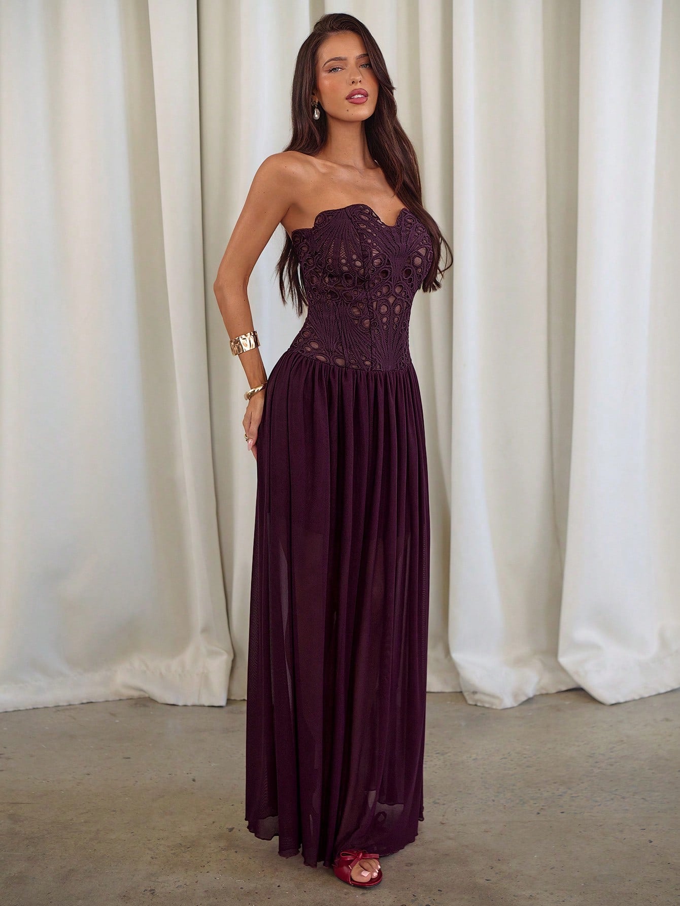 Make a statement this season in our stunning burgundy asymmetric bust dress—a showstopper designed for those unforgettable moments. The bold asymmetrical neckline creates an eye-catching silhouette that flatters and turns heads, while the rich burgundy hue exudes sophistication and confidence. Whether you're celebrating Valentine's Day romance or ringing in the New Year with style, this dress delivers elegance with a playful twist. The flattering cut hugs in all the right places, making it your go-to choice