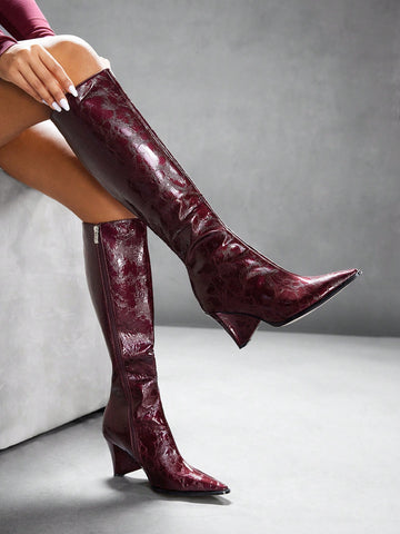 Step into style with our Elegant Burgundy Asymmetric Heel Boots. These boots are perfect for any occasion - from holiday parties to everyday chic outfits. The unique asymmetric heel adds a touch of elegance, while the burgundy color keeps you on-trend. Elevate your style with these must-have boots!