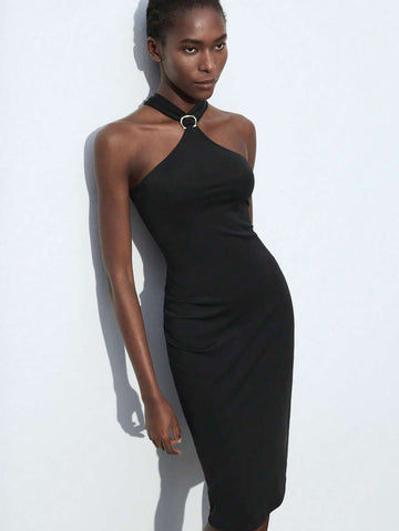 Turn heads this autumn with our Elegant Burgundy Halter Neck Dress, featuring chic metal accents that add a playful edge to classic sophistication. Whether you're leading a business meeting, dancing at a party, or celebrating a wedding, this versatile dress ensures you look effortlessly stylish. Slip into comfort and confidence with a piece that’s as dynamic as your day—ready to twirl, toast, and take on anything in style!