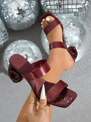 Step into sophistication with these stunning burgundy high heels, where modern design meets timeless elegance. The asymmetric square toe adds an unexpected twist that sets you apart from the crowd, while the rich burgundy hue complements any outfit from cocktail dresses to date night ensembles. Crafted for those who refuse to compromise on style, these heels deliver the perfect balance of bold fashion and wearable comfort. Whether you're dancing at a party or making an entrance on a special evening, these b