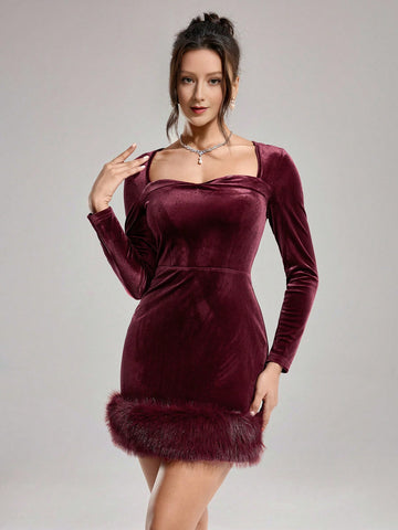 Step into the spotlight with this stunning burgundy ball gown! Featuring long sleeves and a sweetheart neckline, its pleated design adds a touch of whimsy and elegance perfect for weddings, graduations, or any semi-formal celebration. Feel confident and graceful as you twirl the night away in this playful yet sophisticated dress.