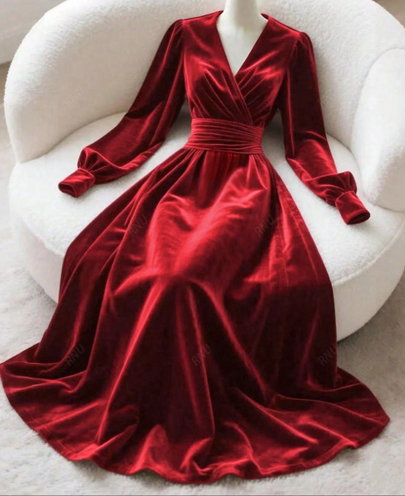 Slip into sophistication with this stunning burgundy velvet maxi dress—your new go-to for fall and winter elegance. The luxurious velvet fabric drapes beautifully while the flattering V-neckline and long sleeves keep things refined and chic. Whether you're heading to a holiday party, dinner date, or special gathering, this versatile piece transitions seamlessly from day to night. The rich burgundy hue complements all skin tones and pairs effortlessly with your favorite accessories. Comfort meets style in a 