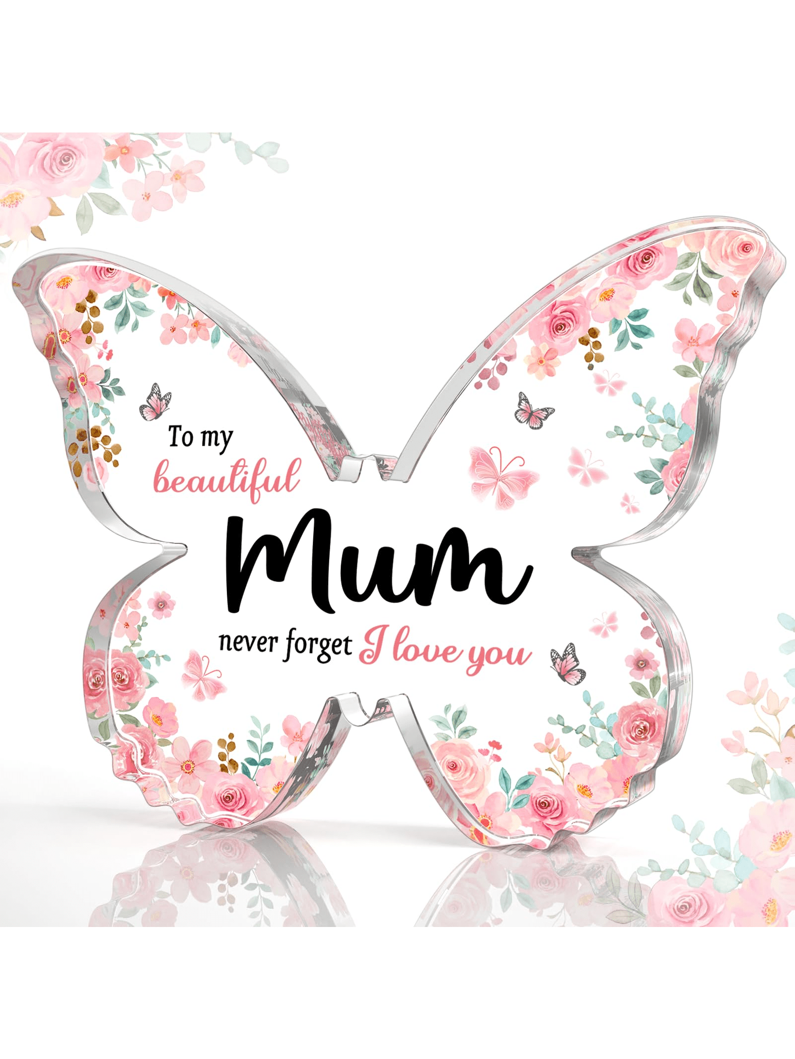 Show your love and appreciation for Mom with our Elegant Butterfly Acrylic Plaque. Perfect for special occasions, this heartfelt gift features a beautiful butterfly design and a heartfelt message. Let Mom know how much she means to you with this unique and meaningful present.
