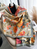 Stay stylish and warm this season with our Elegant Butterfly Floral Jacquard Scarf. Made from warm faux cashmere, this scarf is perfect for autumn and winter. The intricate butterfly floral design adds elegance to your outfit while keeping you cozy. A must-have for any fashion-forward individual.