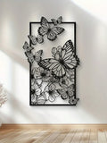 Enhance your home decor with this elegant Butterfly & Floral Metal Wall Sculpture. Delicate and modern, it adds a unique touch to any wall. Perfect for animal lovers, it also makes a thoughtful gift. Fluttering butterflies and blooming flowers make this sculpture a beautiful addition to any space.