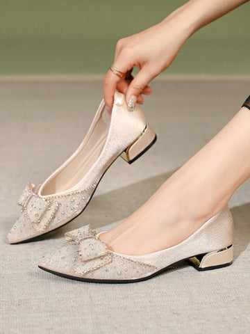 Step out in style with these Elegant Butterfly High Heel Slip-On Shoes, sparkling with rhinestones for a touch of glamour. Perfect for outdoor parties, their playful design adds charm and confidence to every step. Slip them on effortlessly and let your feet do the talking!