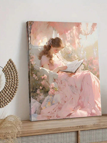 Add a splash of serenity and charm to your space with this elegant canvas wall art featuring a woman lost in a book amid a blooming garden. Perfect for creating calm corners or brightening tranquil rooms, this piece invites you to pause, relax, and let your imagination wander through a flowery escape. It's not just wall art—it’s a playful invitation to daydream.
